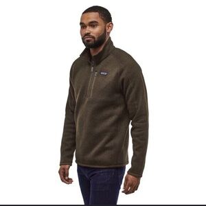 Patagonia Men's Large Better Sweater 1/4 Zip Pullover brown/green